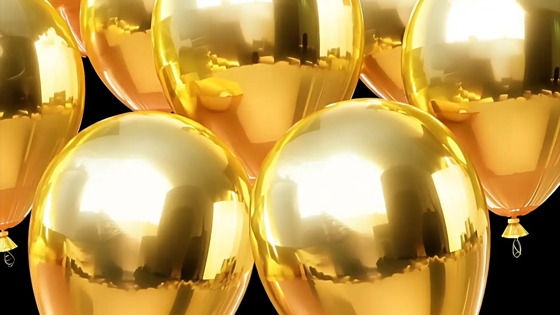 Floating Golden Balloons Transition for Celebration and Promo Videos